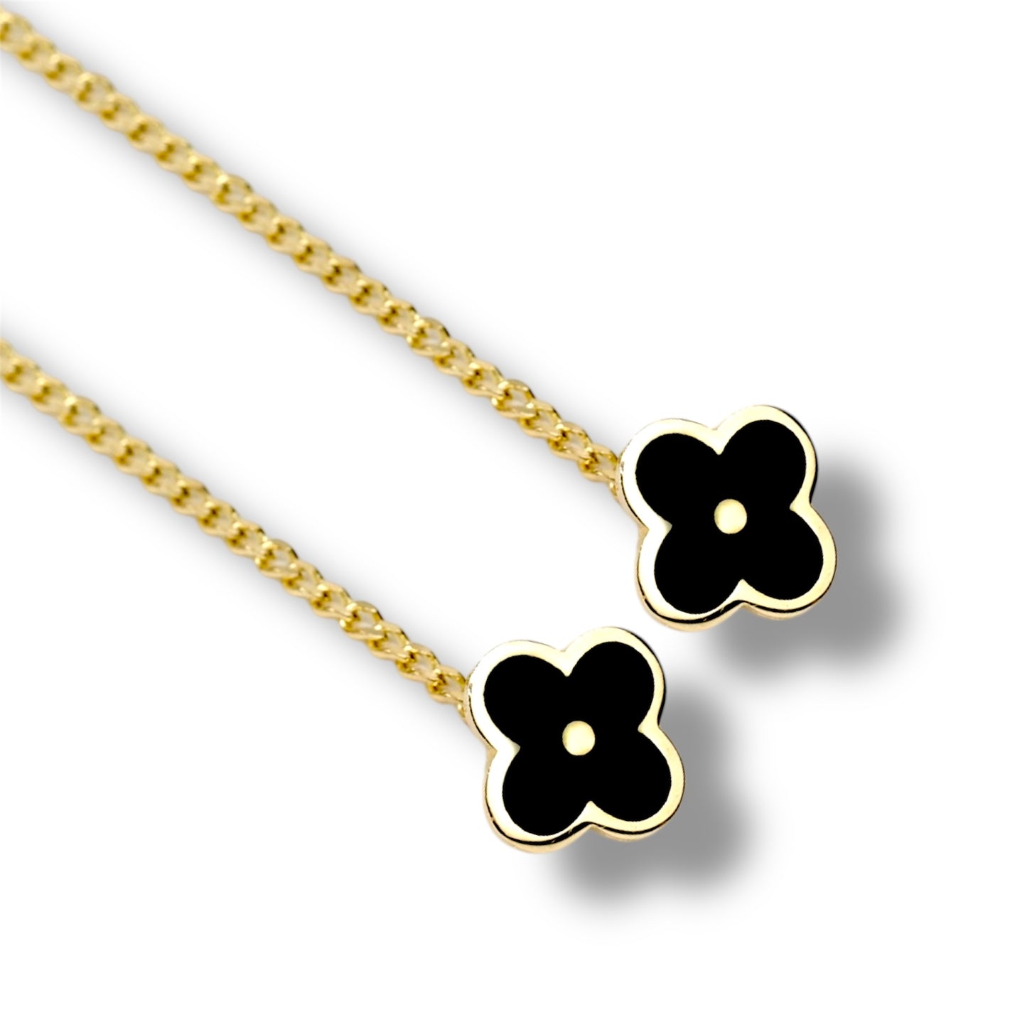 Thread Earrings Yellow Gold Flowers