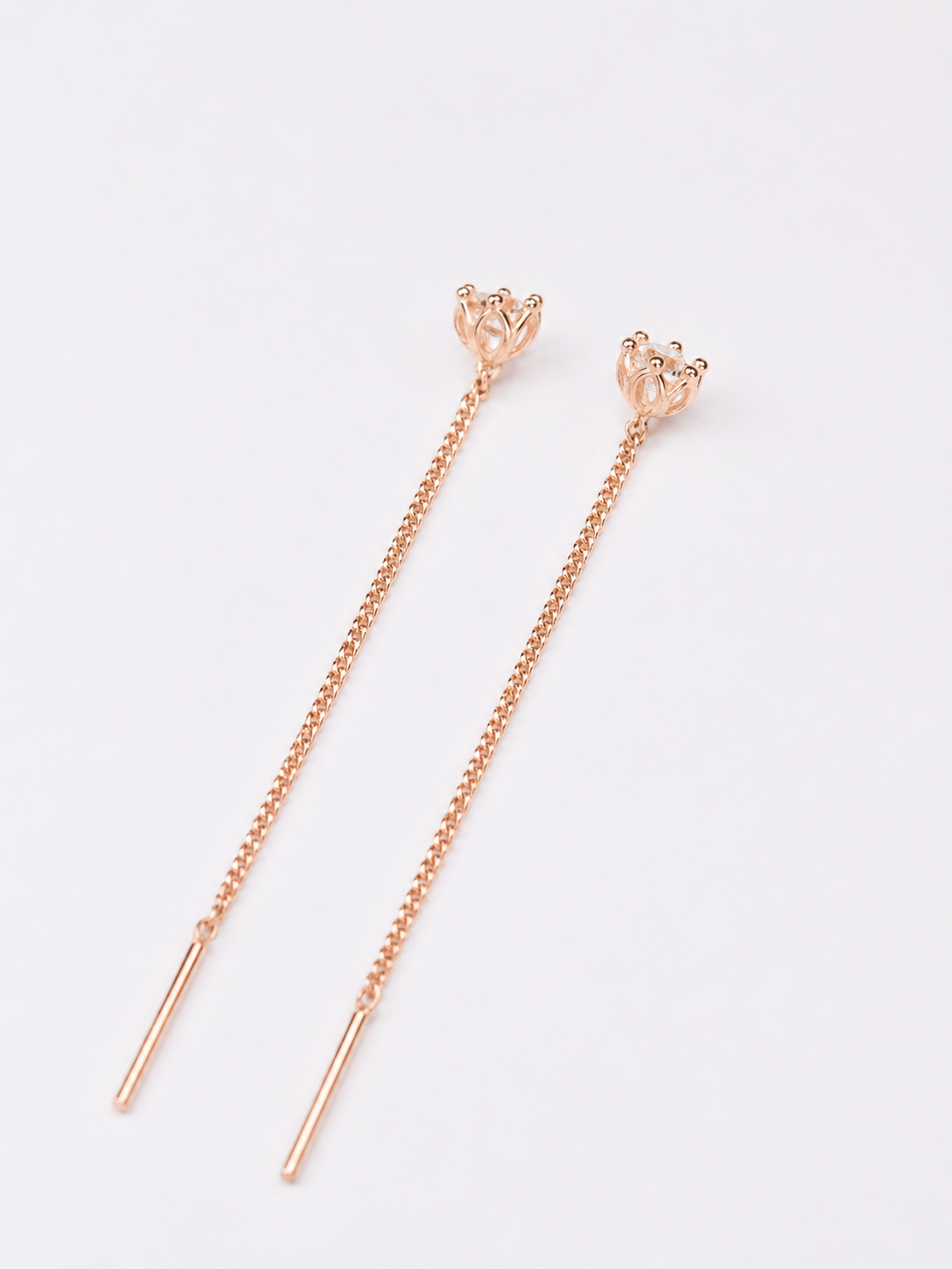 Thread Earrings with Zirconia stones
