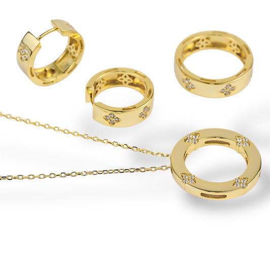 Silver 925 Gold Plated Jewelry Set