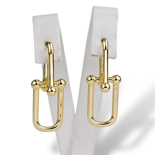 Silver 925 Gold Plated Chain Earrings