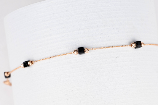 Bracelet Rose Gold 585 Black Cubes