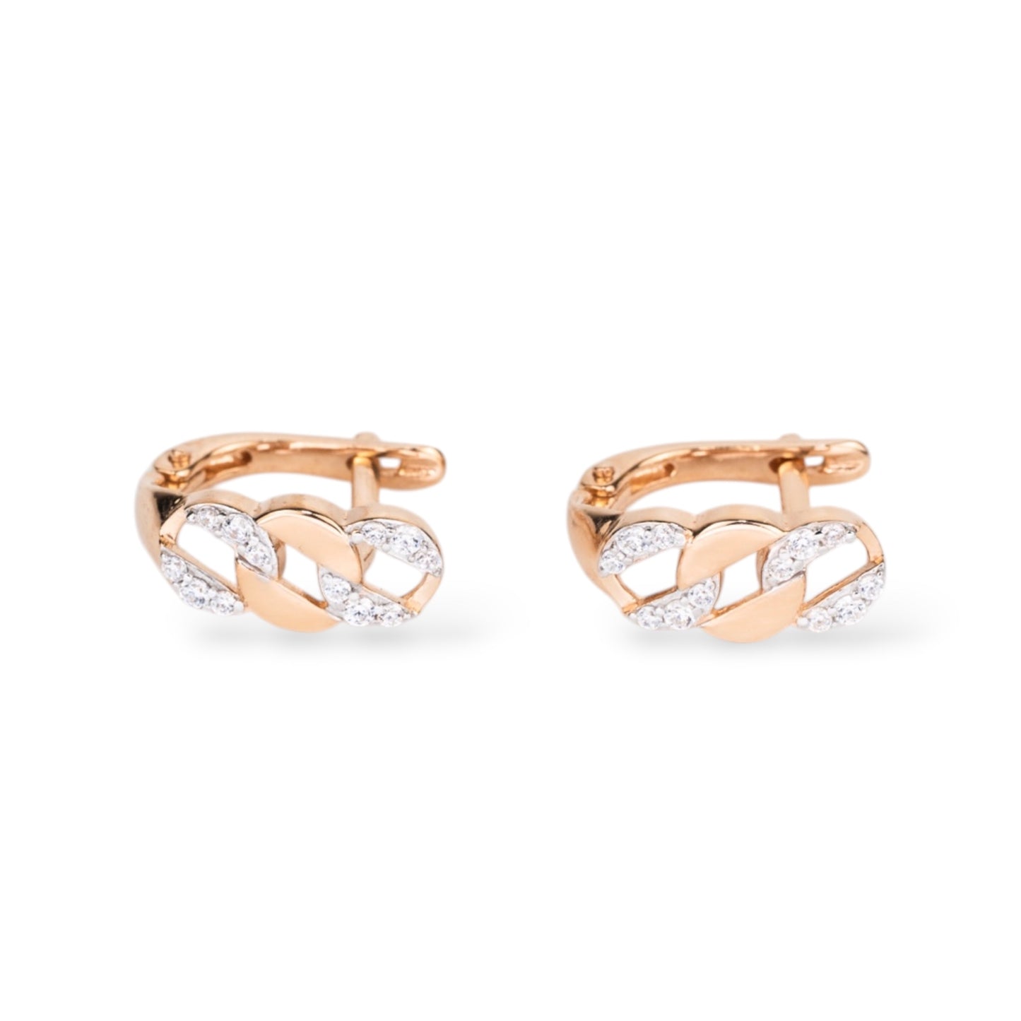 Rose Gold 585 (14K) Earrings with Zirconia stones