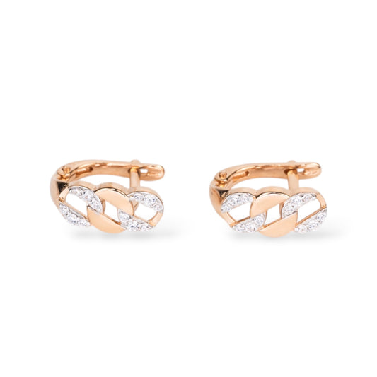 Rose Gold 585 (14K) Earrings with Zirconia stones