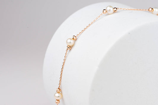 Bracelet Rose Gold 585 with Pearls
