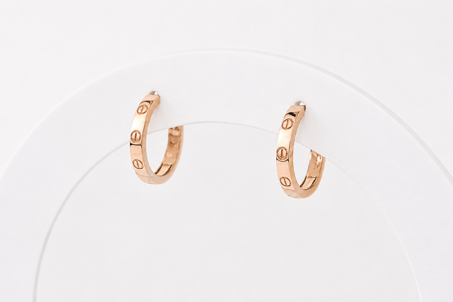 Hoops Minimalistic Earrings Rose Gold 585(14K)