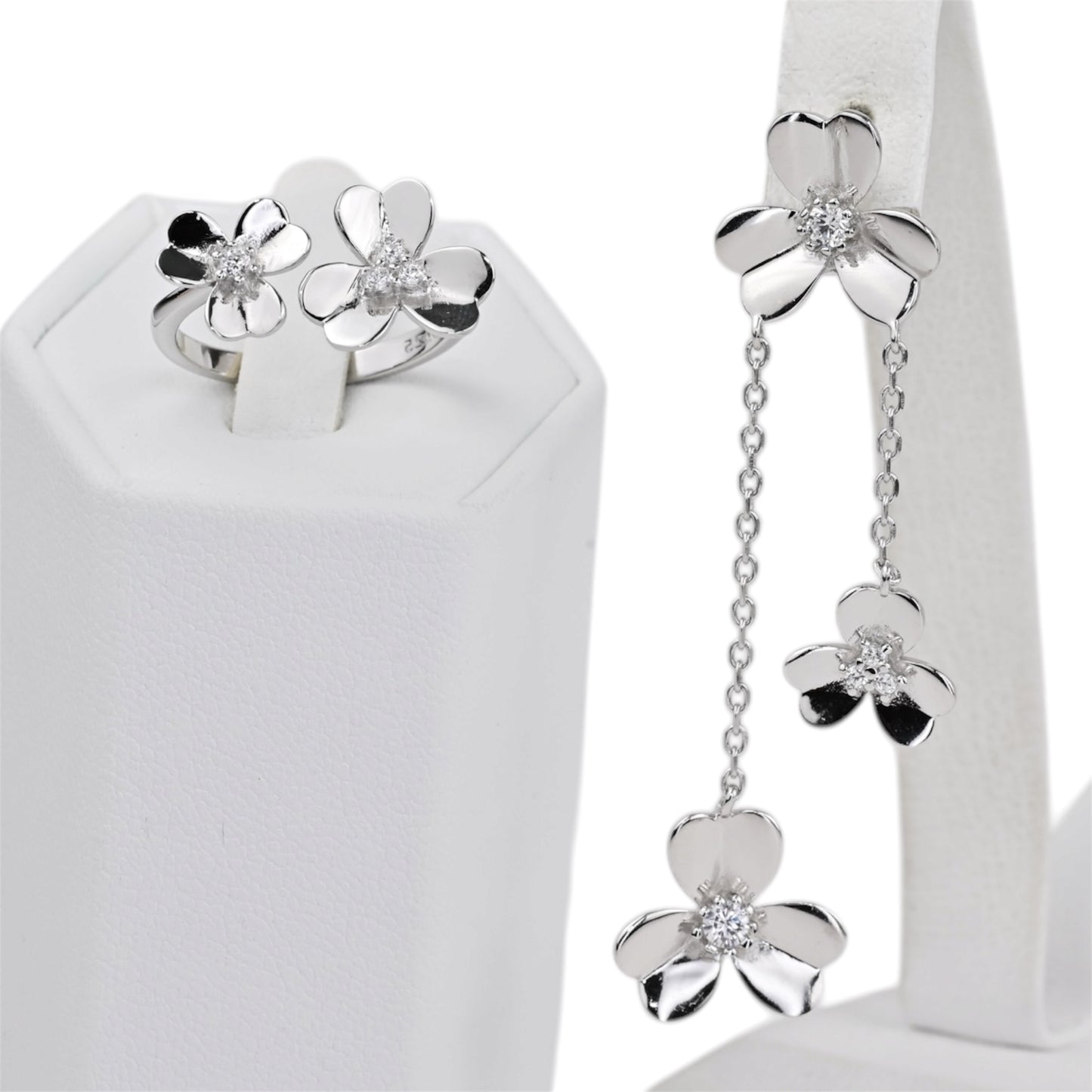 Silver Set Flowers