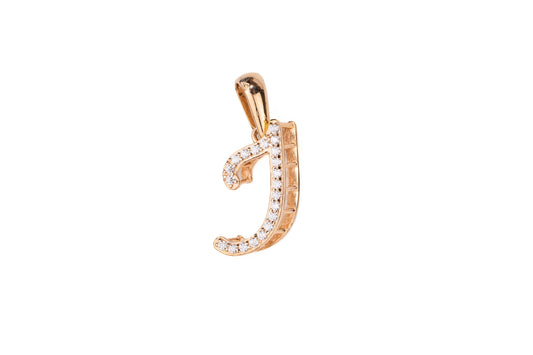 Rose Gold Letter Pendant with Zirconia stones