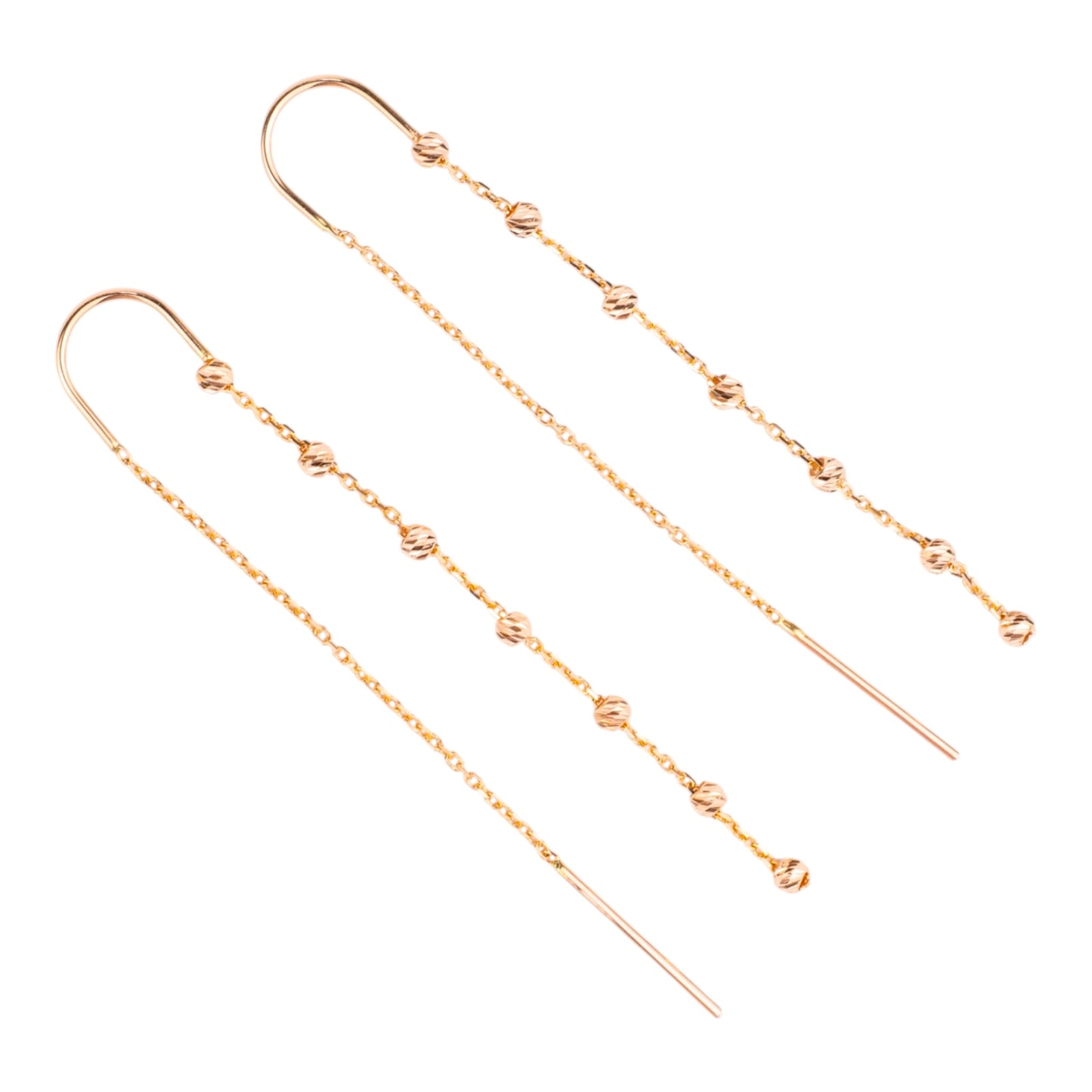 Threads Earrings Rose Gold 585