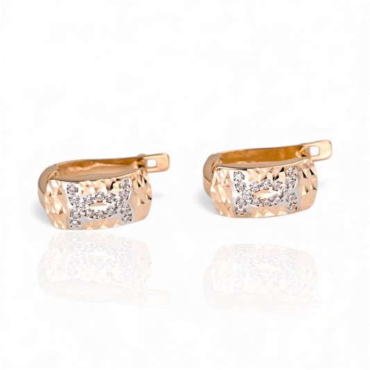 Rose Gold Earrings with Zirconia stones