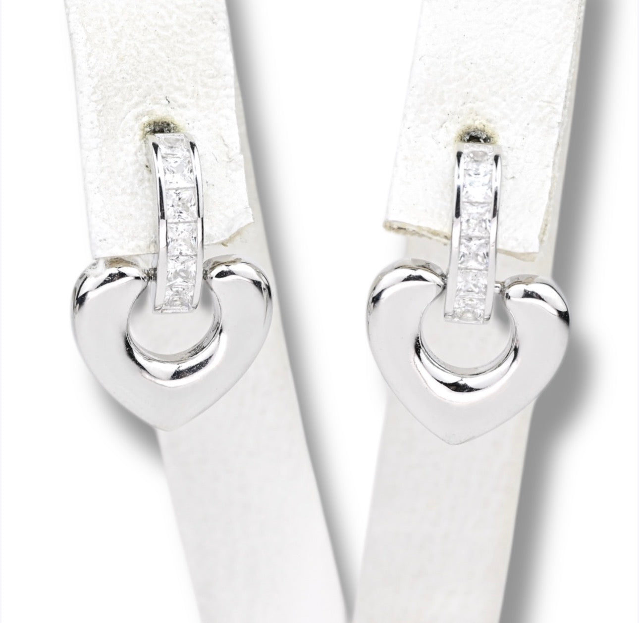 Silver Earrings Hearts