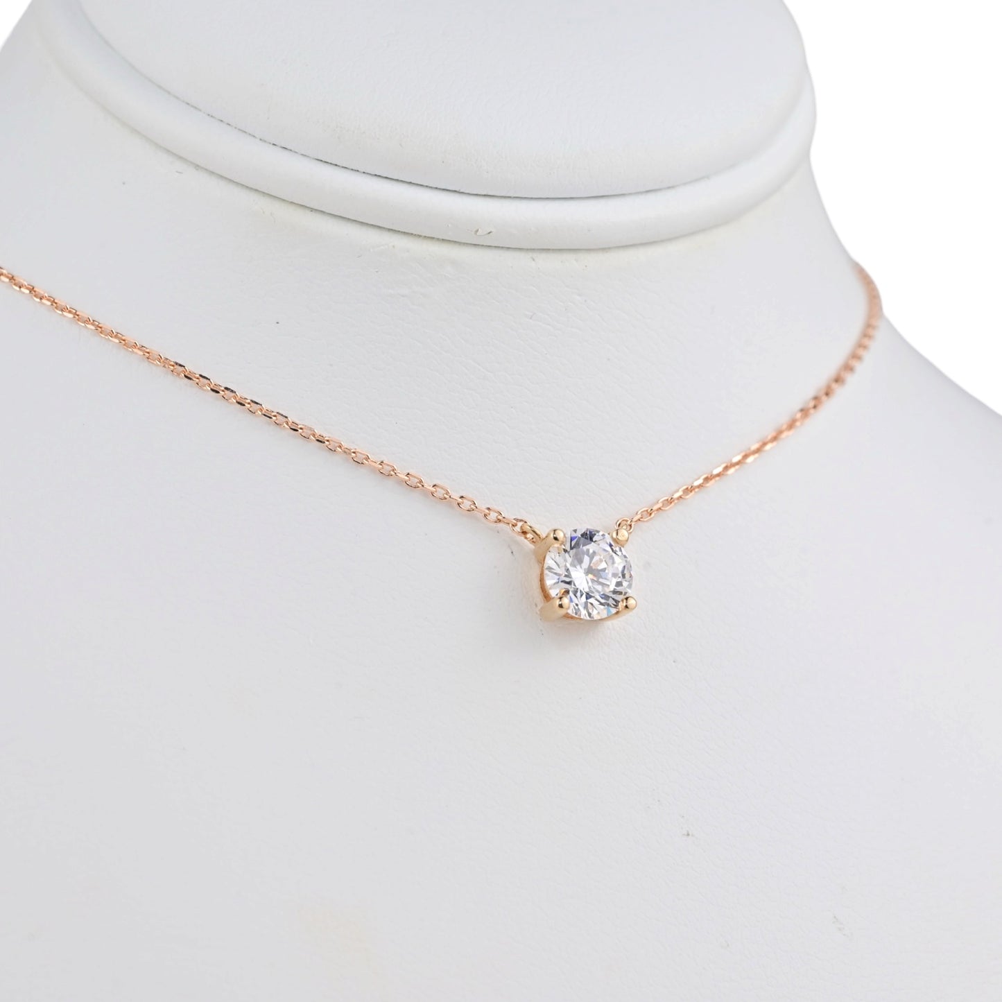 Necklace Rose Gold 585(14K) with Zirconia stone pendant