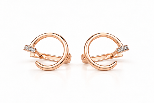 Rose Gold Earrings Nails