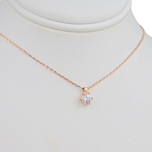 Necklace Rose Gold 585(14K) with Zirconia stone pendant