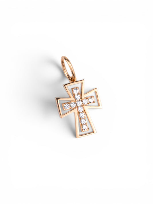 Cross Pendant with Zirconia stones