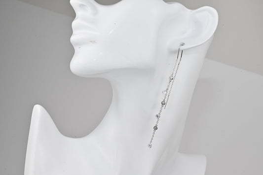 Sparkling Threads Silver Earrings