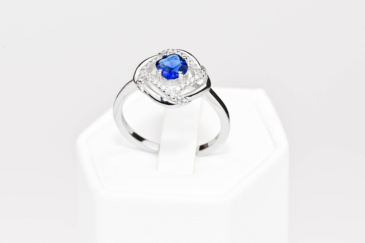 Silver Set Blue Zirconia stones