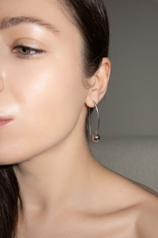 Silver Earrings Ball