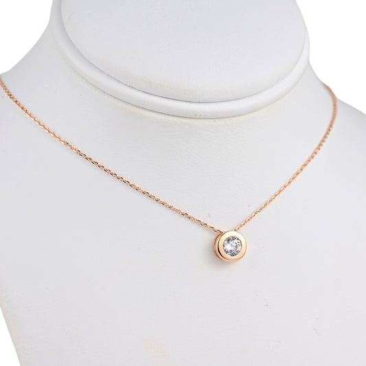 Necklace Rose Gold 585(14K) with Zirconia stone pendant