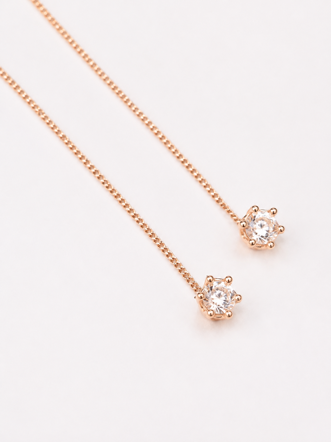 Thread Earrings with Zirconia stones