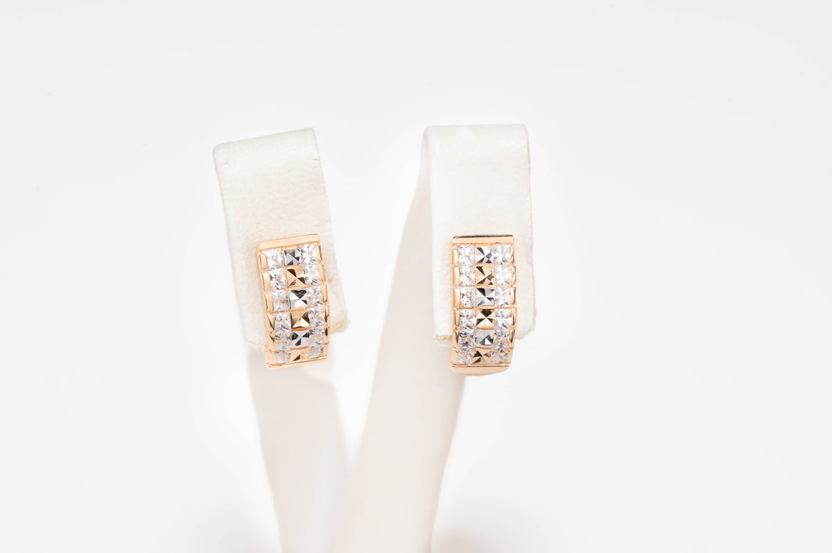 Rose Gold Earrings Sparkling
