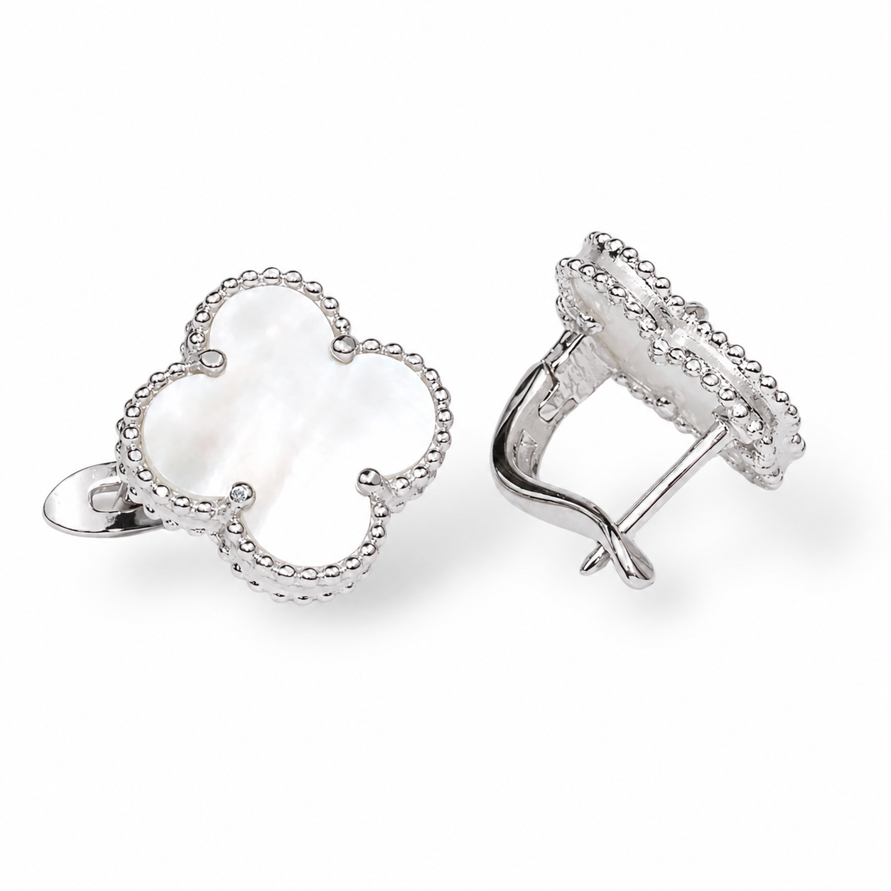 Silver Set Mother of Pearl clover
