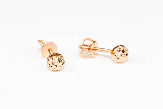Rose Gold Stud Earrings Ball