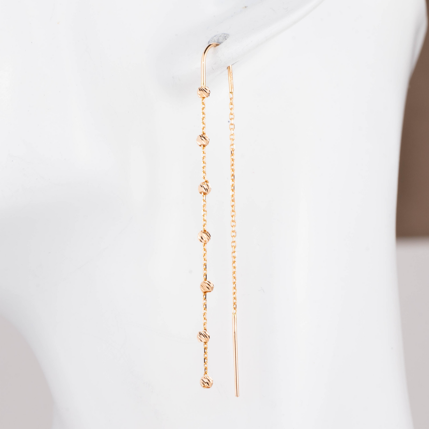 Threads Earrings Rose Gold 585