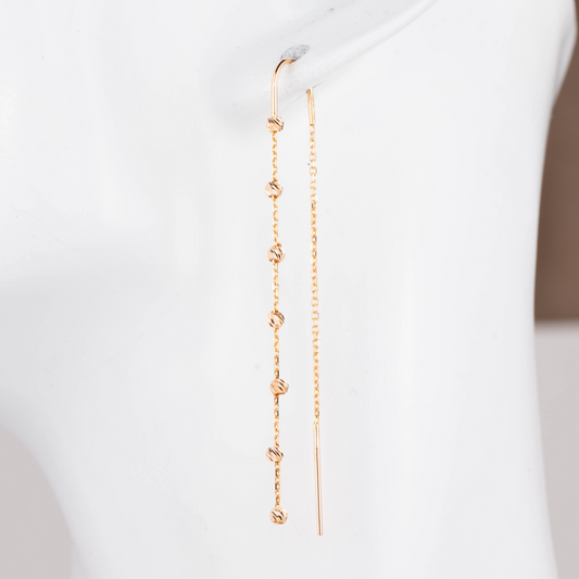 Threads Earrings Rose Gold 585