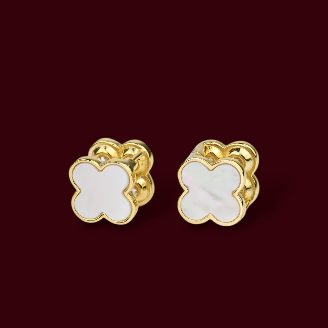 Two-Sided Earrings Silver 925 Gold Plated