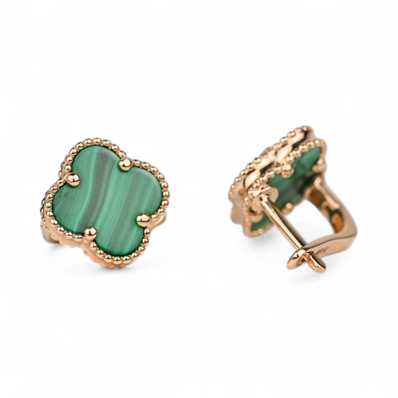 Malachite Earrings clover