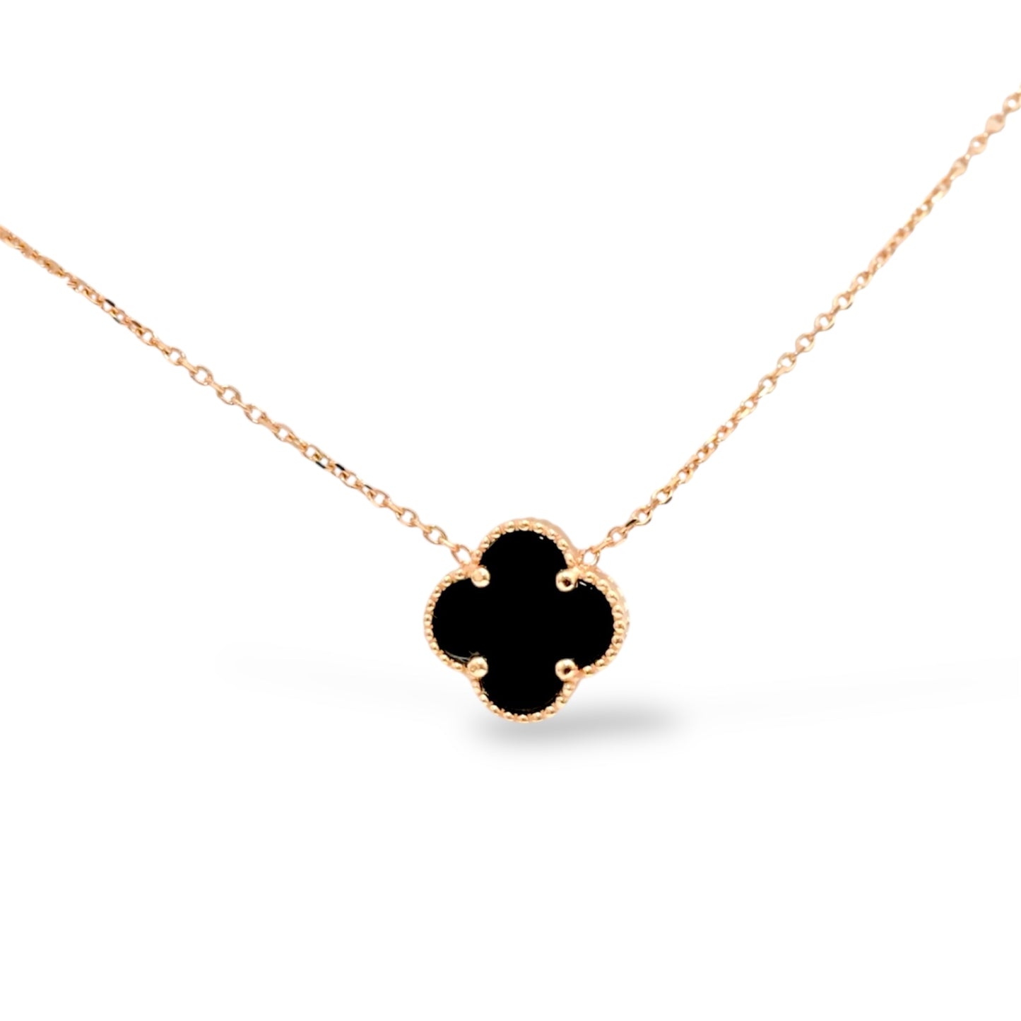 Necklace Onyx Clover