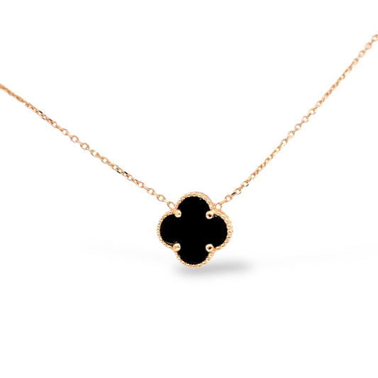 Necklace Onyx Clover