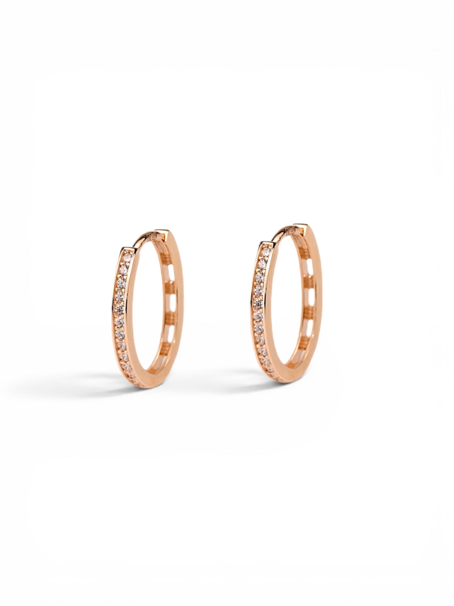 Rose Gold Earrings with Zirconia stones