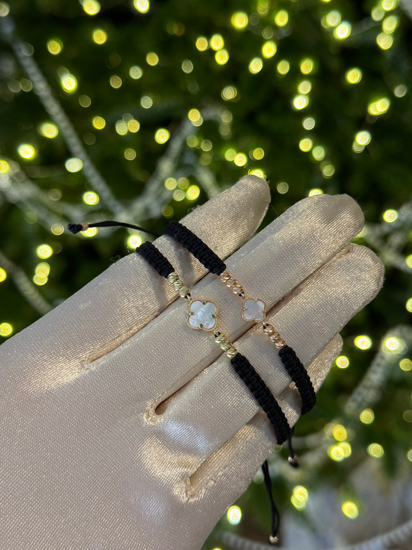 Black Thread Bracelet Yellow or Rose Gold