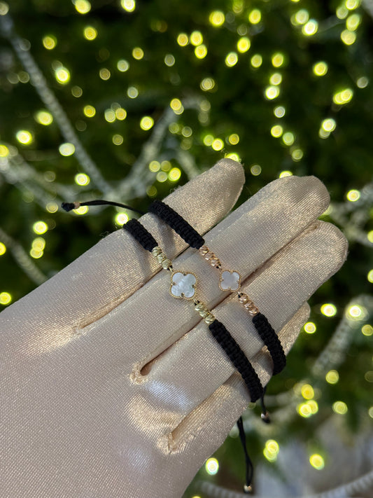 Black Thread Bracelet Yellow or Rose Gold