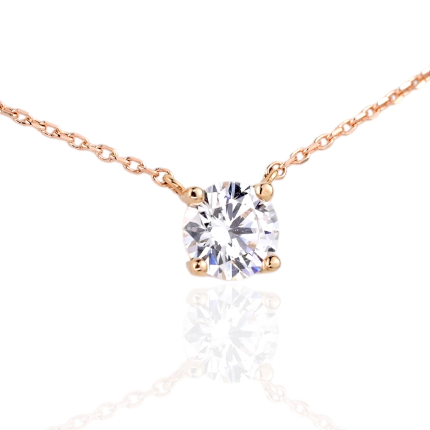 Necklace Rose Gold 585(14K) with Zirconia stone pendant