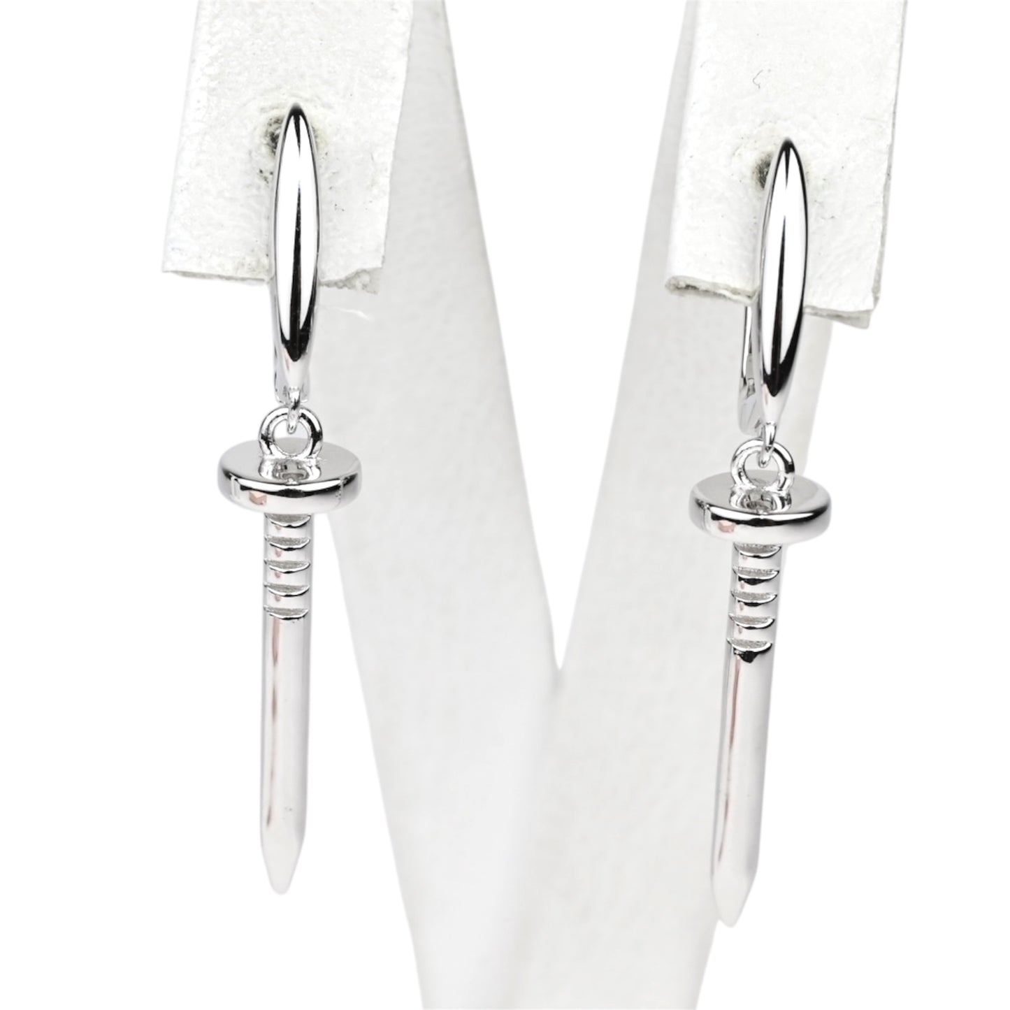 Silver 925 Nails Earrings