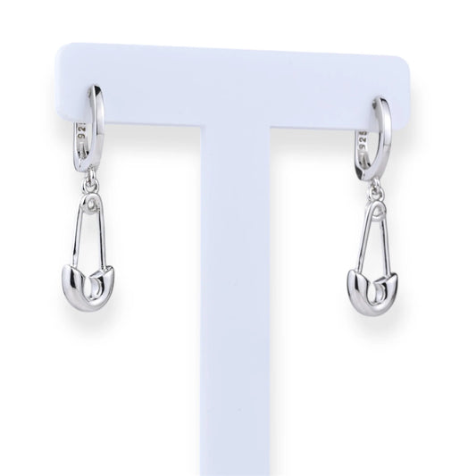 Silver Dangle Earrings " Pin"