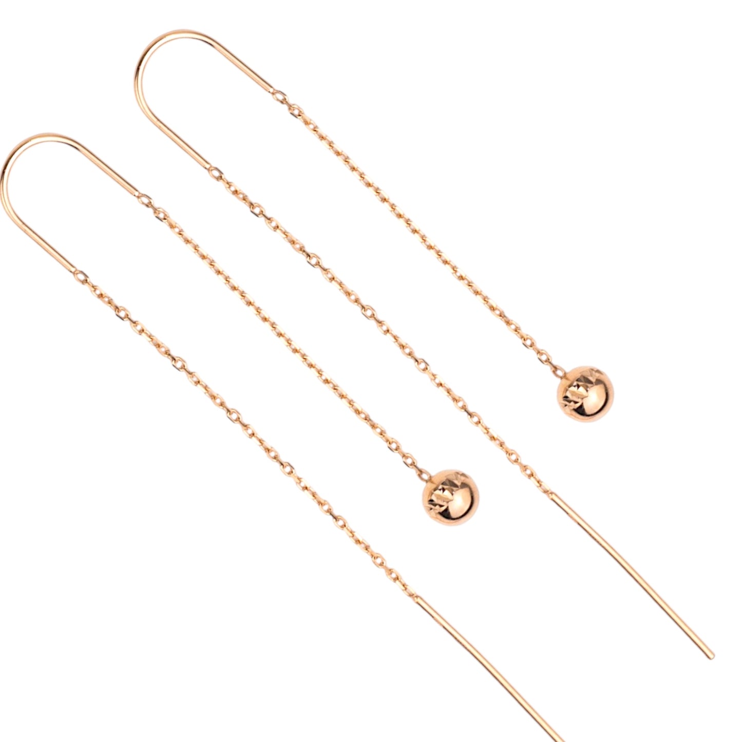 Thread Earrings Rose Gold 585 (14K)