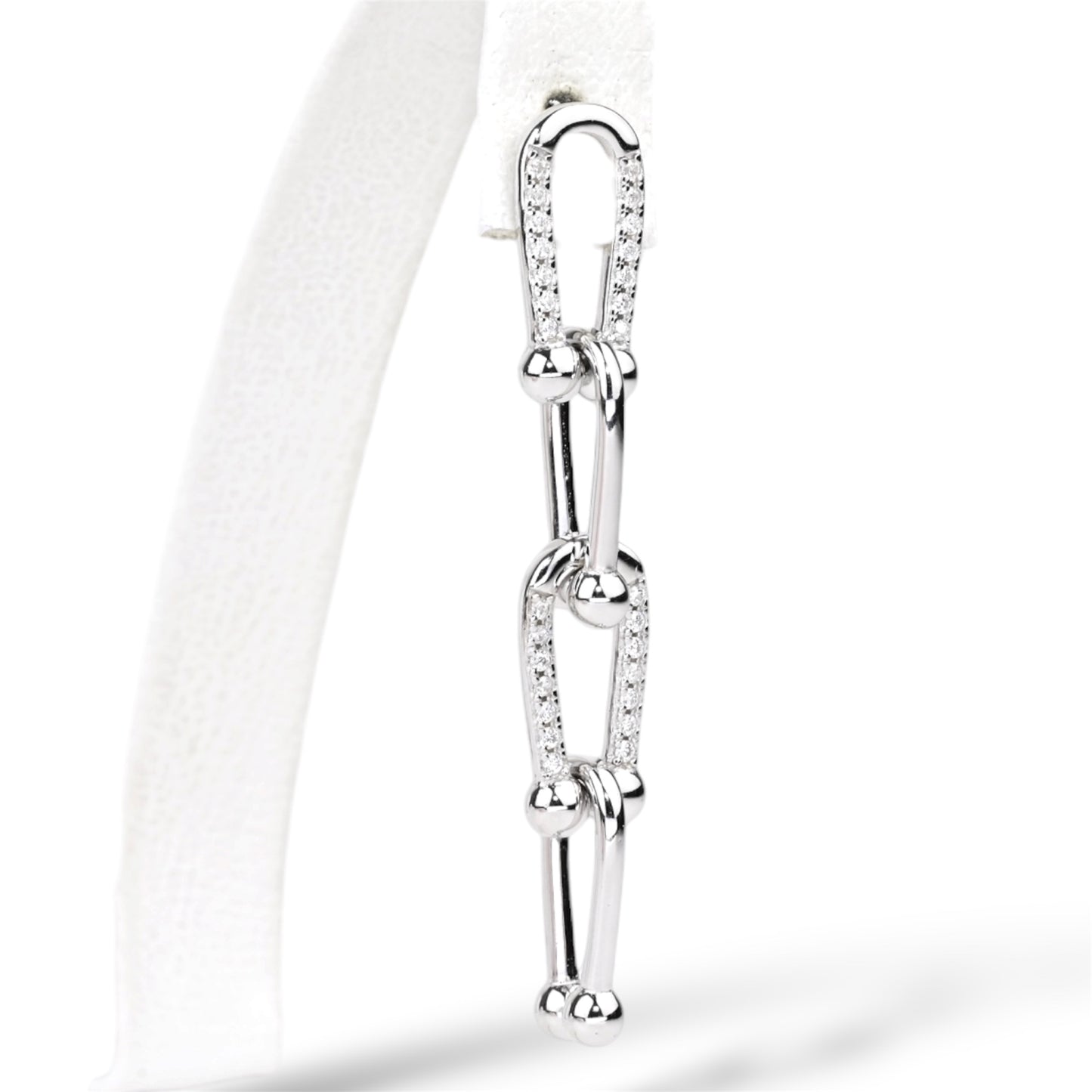 Silver Earrings Chain Studs