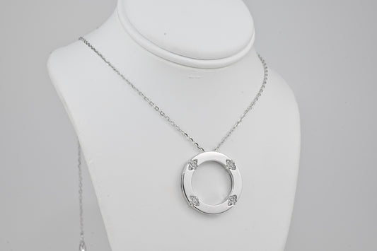 Silver Necklace Flowers