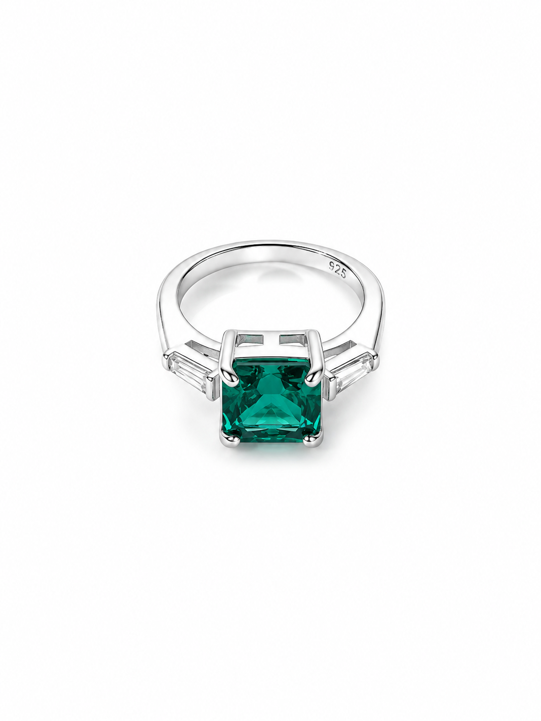 Silver Set Green Quartz