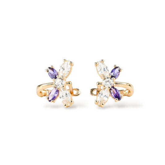 Kids Earrings Purple Butterfly
