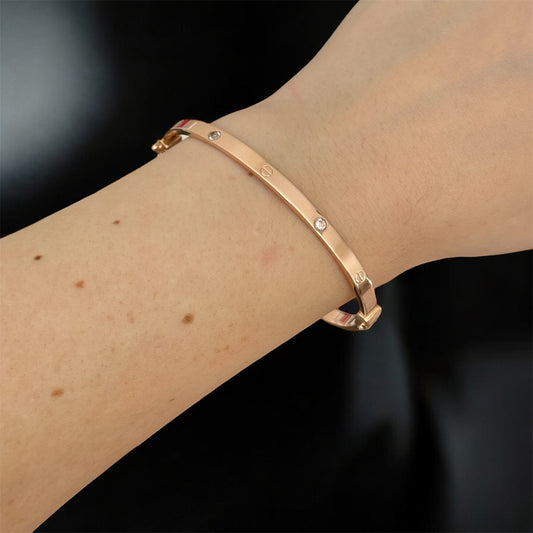 Rose Gold Bracelet Love with Zirconia stones