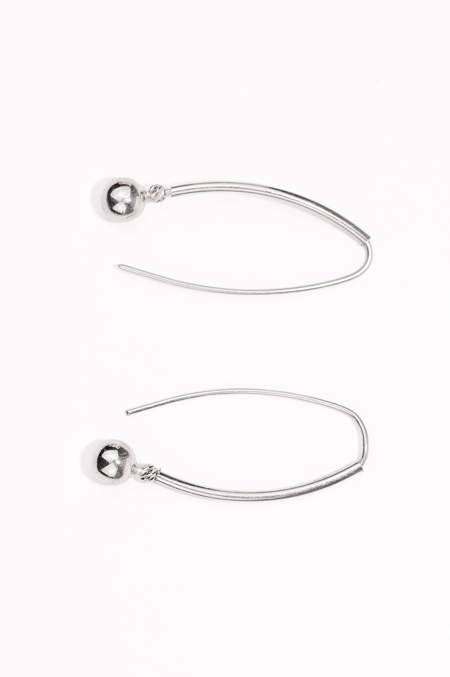 Silver Earrings Ball