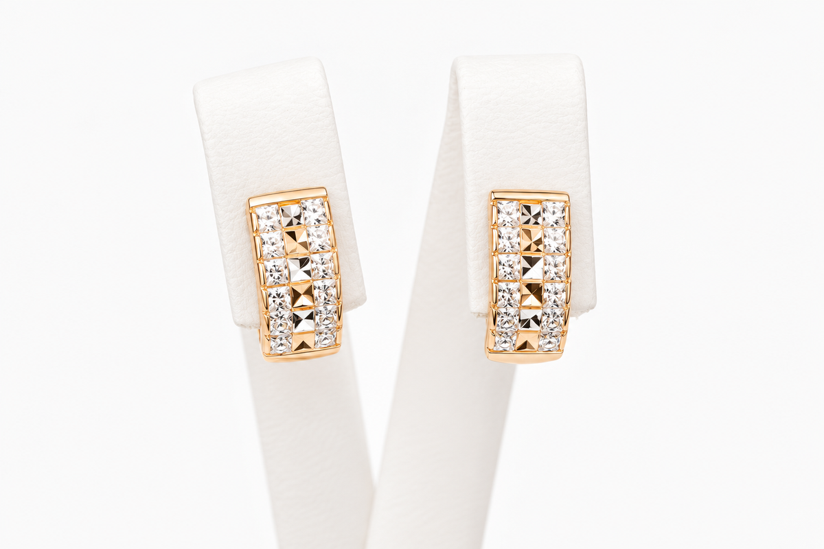 Rose Gold Earrings Sparkling