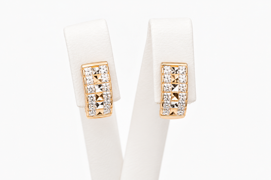 Rose Gold Earrings Sparkling