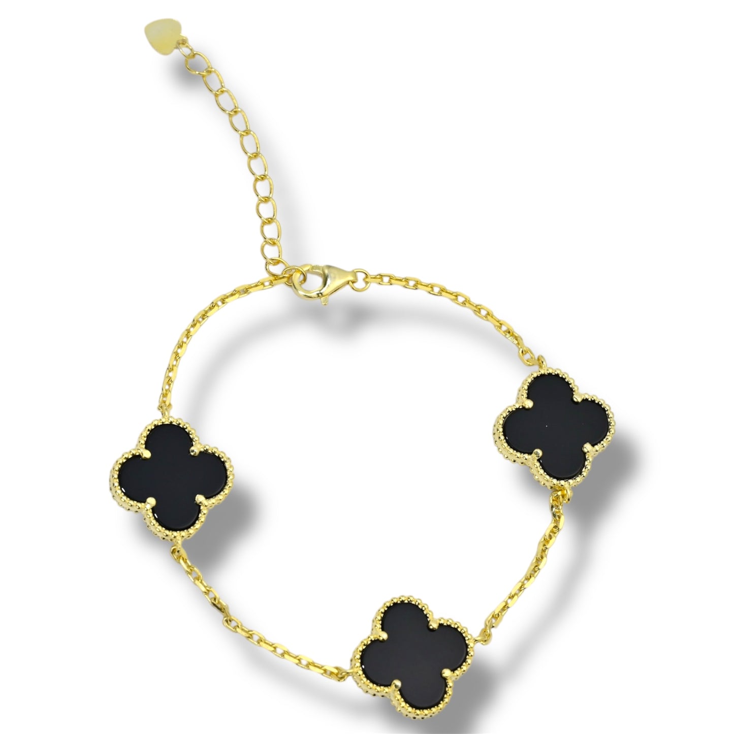 Bracelet Silver 925 Yellow Gold Plated Clover