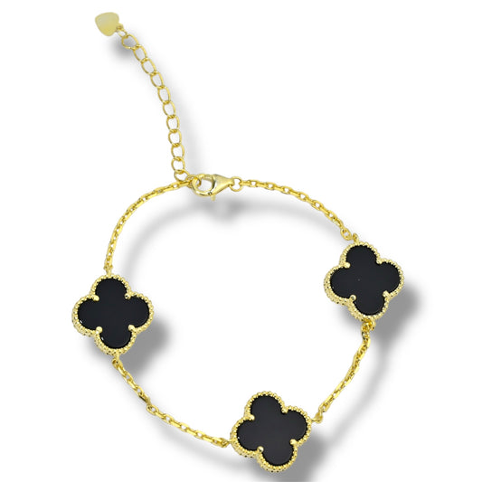 Bracelet Silver 925 Yellow Gold Plated Clover