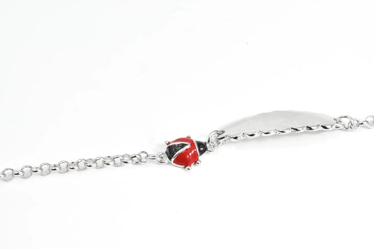 Kids Silver Bracelet Ladybug